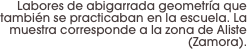 Labores de abigarrada geometría que también se practicaban en la escuela. La muestra corresponde a la zona de Aliste (Zamora).
