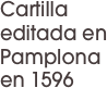 Cartilla editada en Pamplona en 1596
